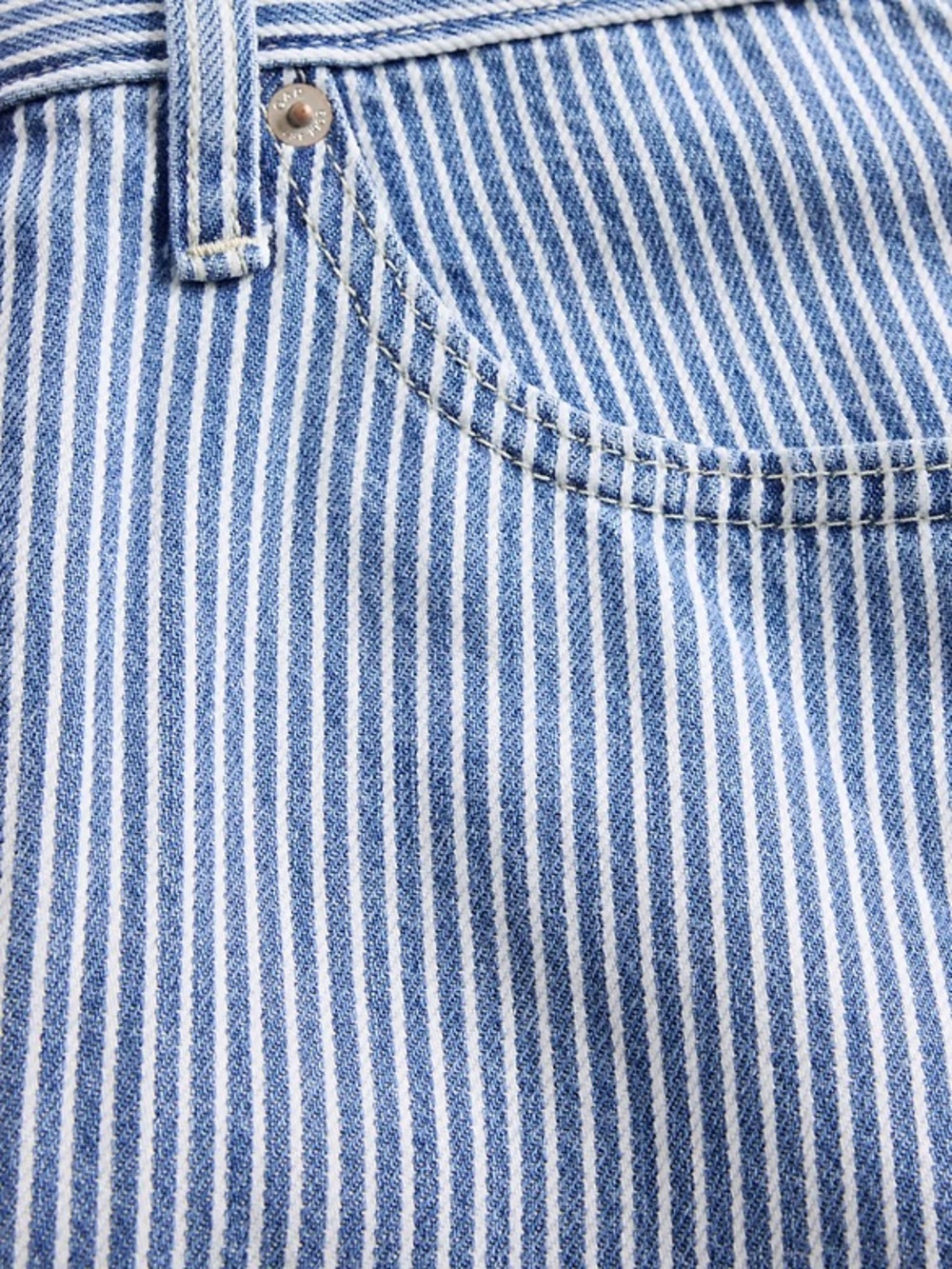 Gap NWT High Rise UltraSoft Denim Stripe Barrel Jeans Size 27 - Picture 5 of 5